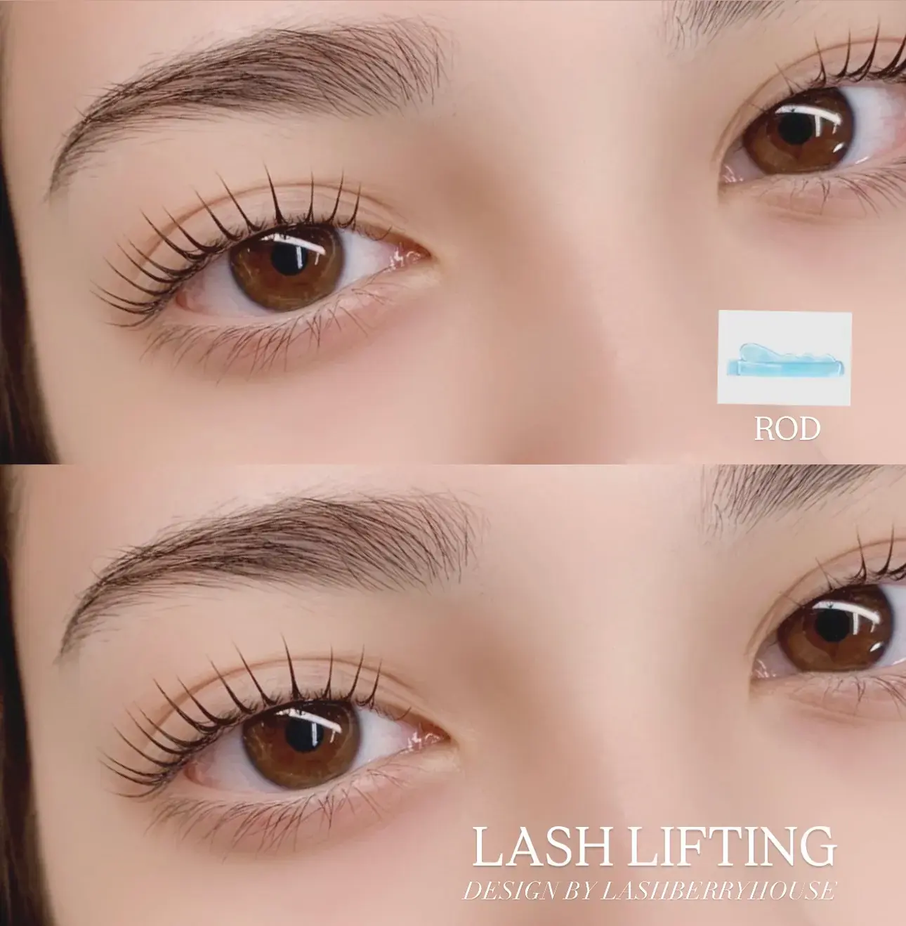 Natural lash lift result at Lashberry House Bangkok